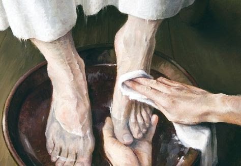 Jesus washes the disciples feet